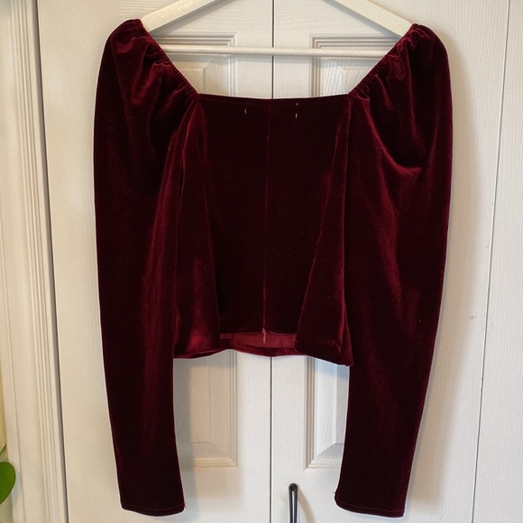 Cider Renaissance Velvet Burgundy Corset style long sleeves ruched bust - Picture 15 of 15